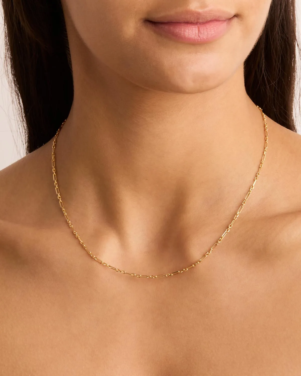 18k Gold Vermeil 19" Mixed Link Chain Necklace Bycharlotte