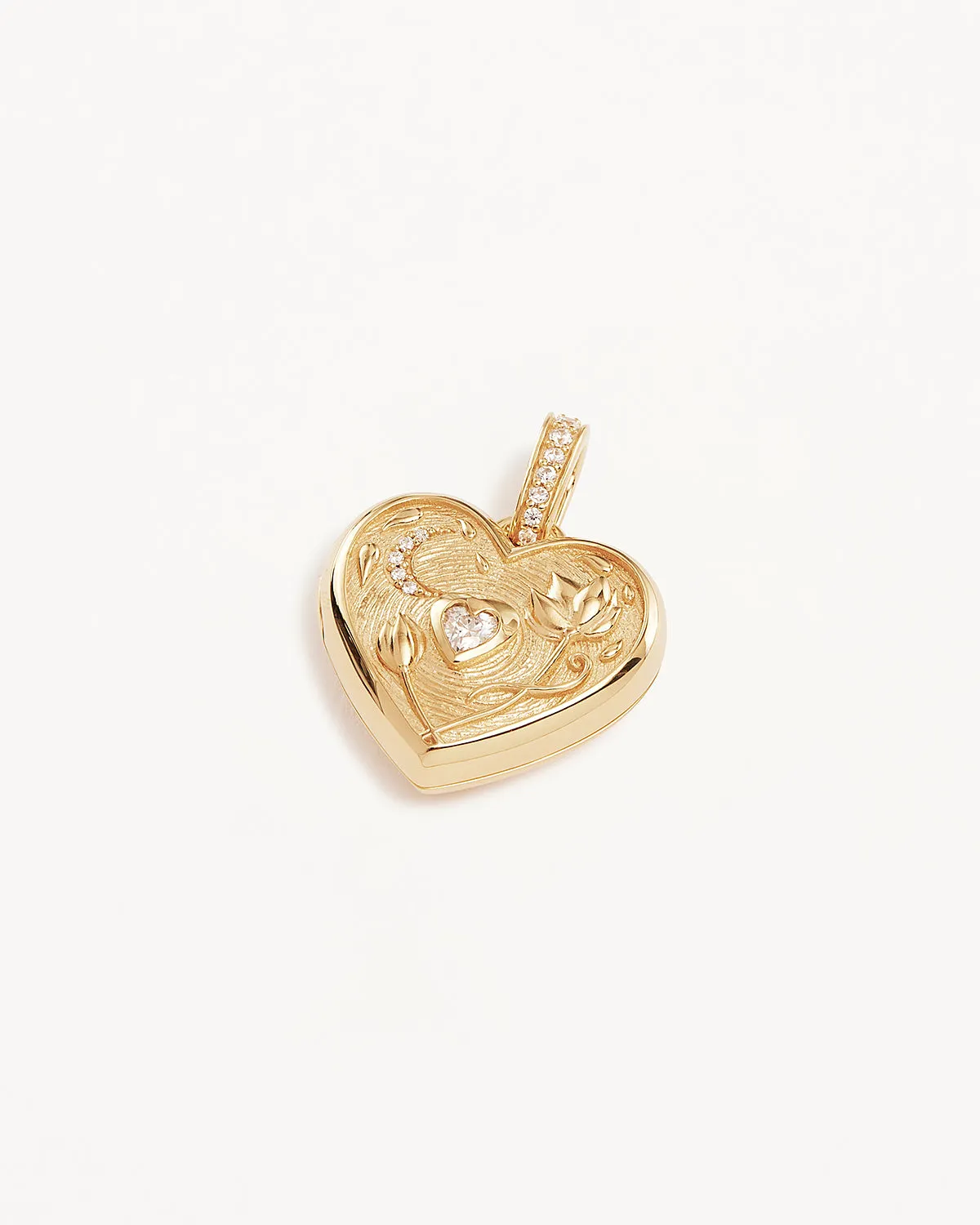 18k Gold Vermeil Blooming Together Large Heart Locket Pendant Bycharlotte