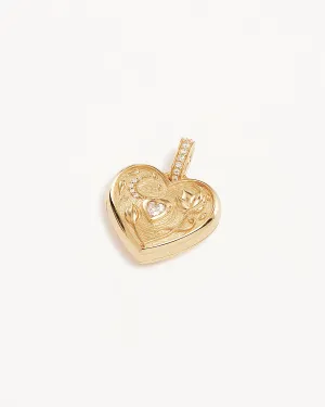 18k Gold Vermeil Blooming Together Large Heart Locket Pendant Bycharlotte