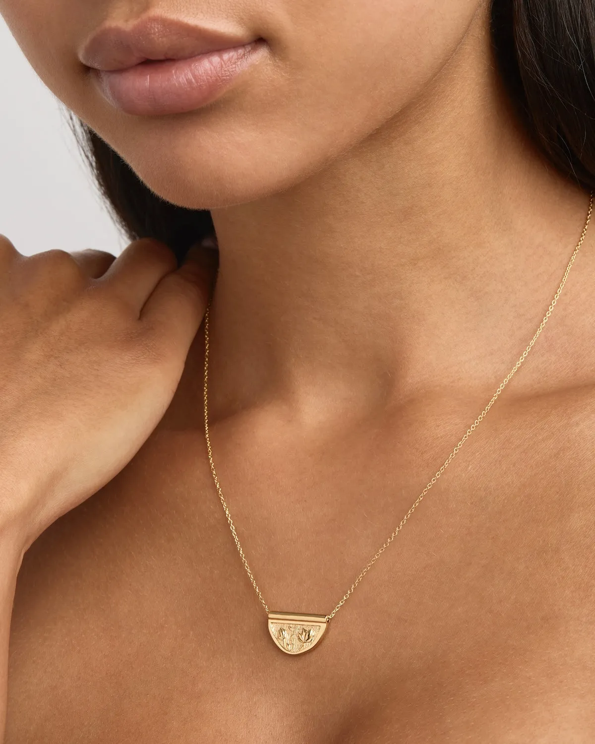 18k Gold Vermeil Blooming Together Lotus Necklace Bycharlotte