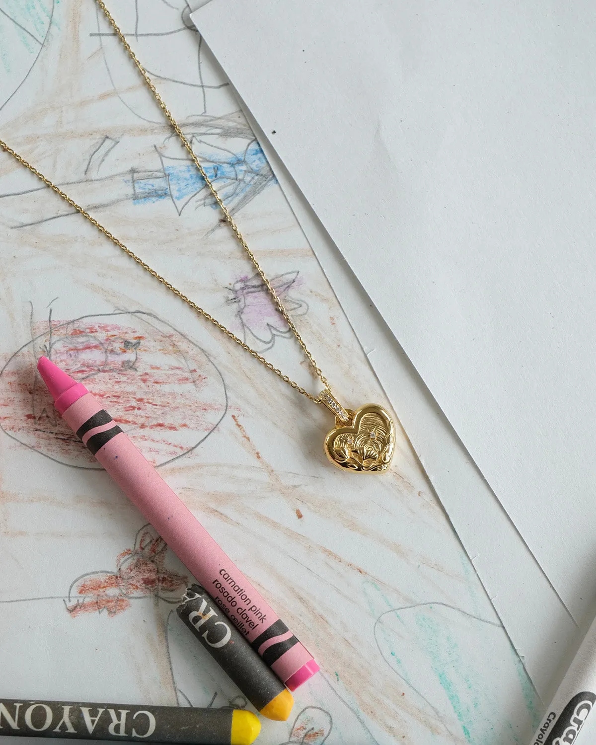 18k Gold Vermeil Blooming Together Small Heart Locket Pendant Bycharlotte