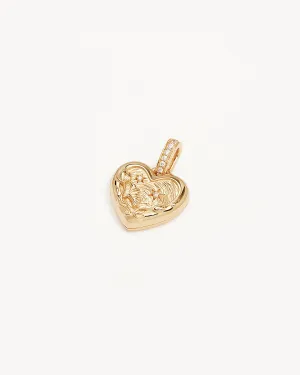 18k Gold Vermeil Blooming Together Small Heart Locket Pendant Bycharlotte
