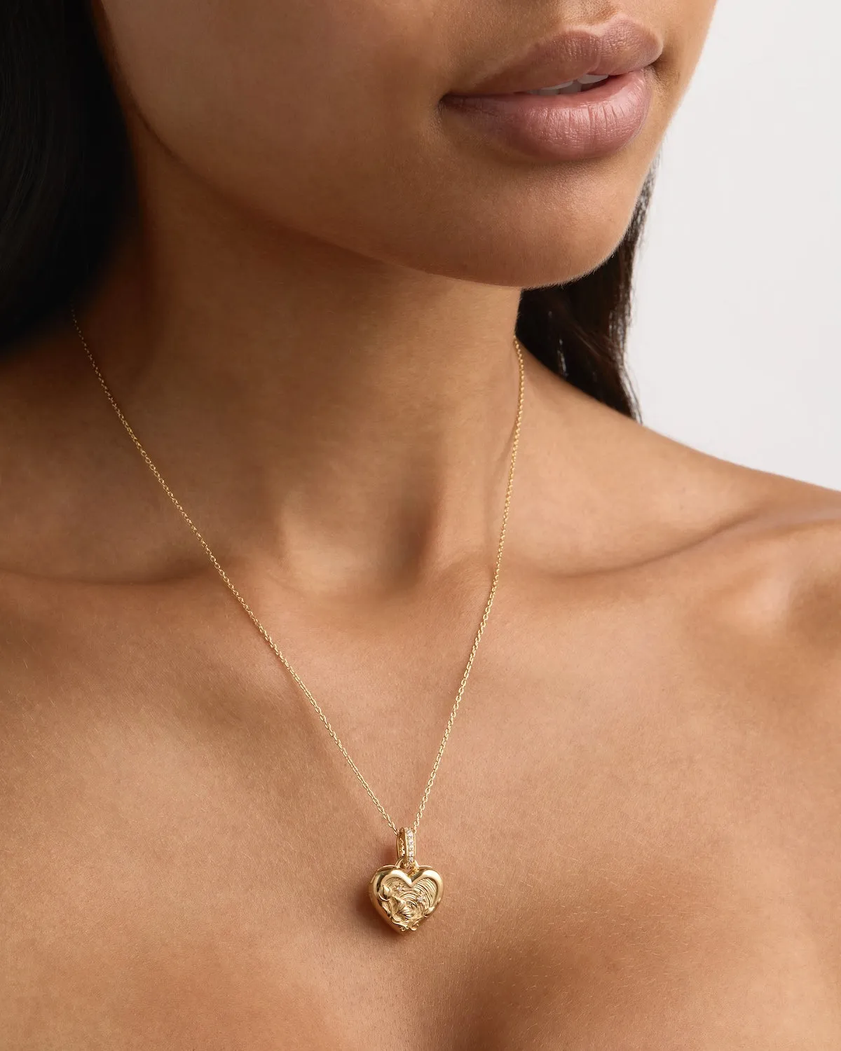 18k Gold Vermeil Blooming Together Small Heart Locket Pendant Bycharlotte