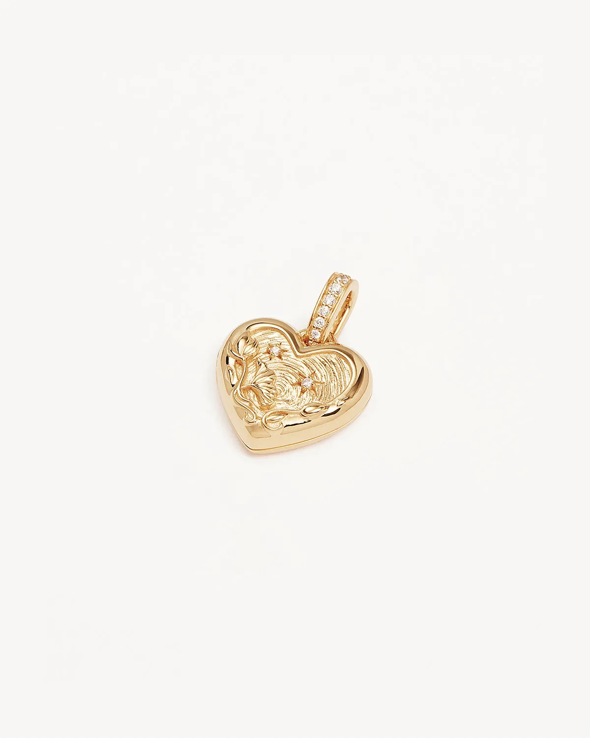 18k Gold Vermeil Blooming Together Small Heart Locket Pendant Bycharlotte