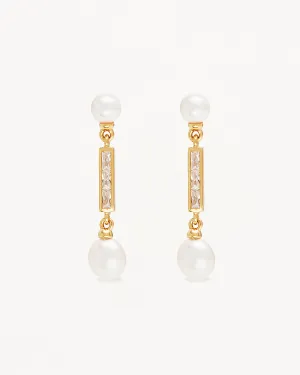 18k Gold Vermeil Breathe Pearl Drop Earrings Bycharlotte