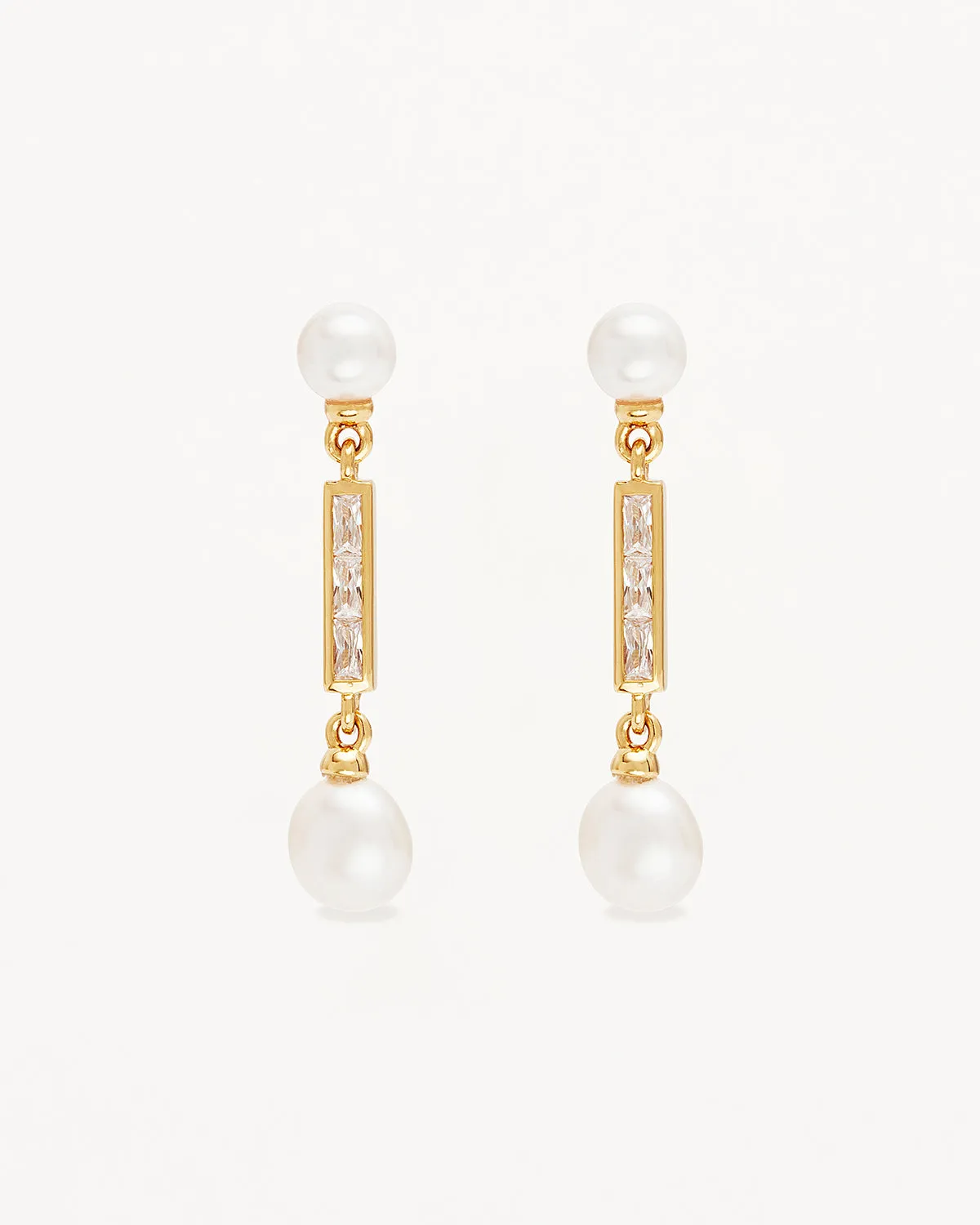 18k Gold Vermeil Breathe Pearl Drop Earrings Bycharlotte