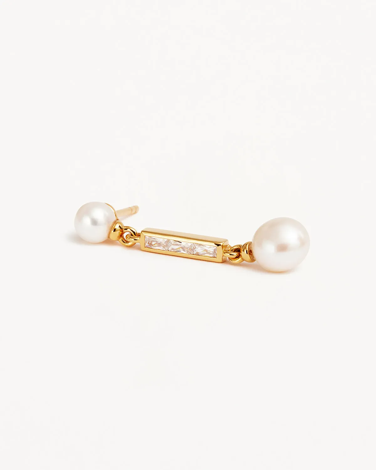 18k Gold Vermeil Breathe Pearl Drop Earrings Bycharlotte