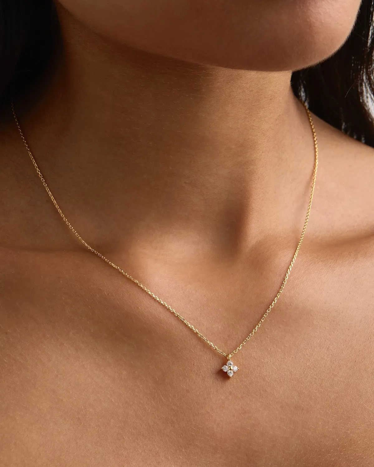 18k Gold Vermeil Crystal Bloom Necklace Bycharlotte