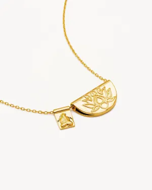 18k Gold Vermeil Lotus and Little Buddha Necklace Bycharlotte