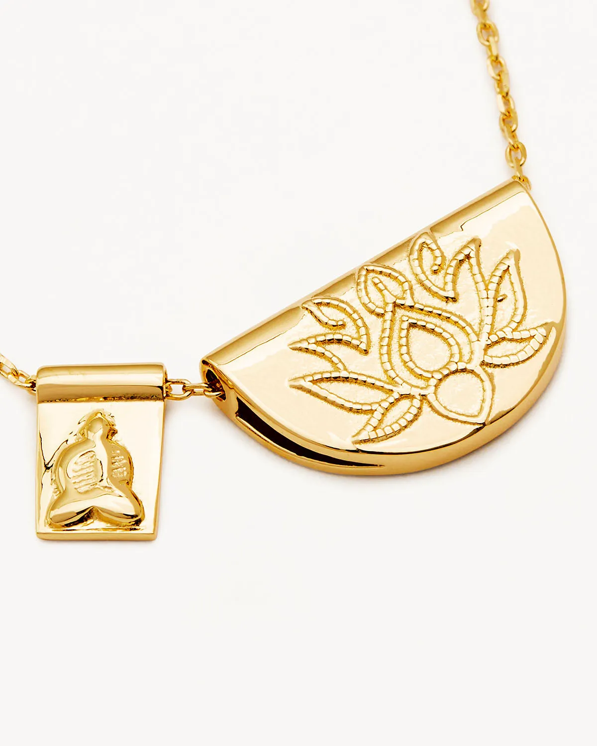 18k Gold Vermeil Lotus and Little Buddha Necklace Bycharlotte