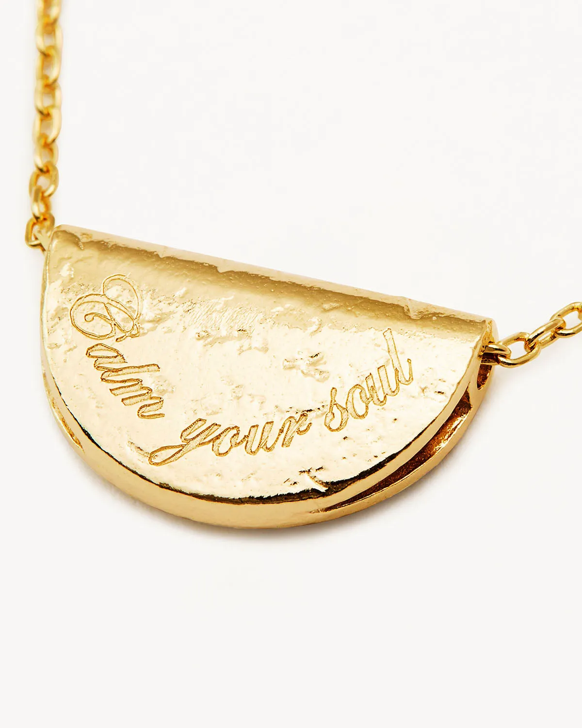 18k Gold Vermeil Lotus Birthstone Necklace - March - Aquamarine Bycharlotte