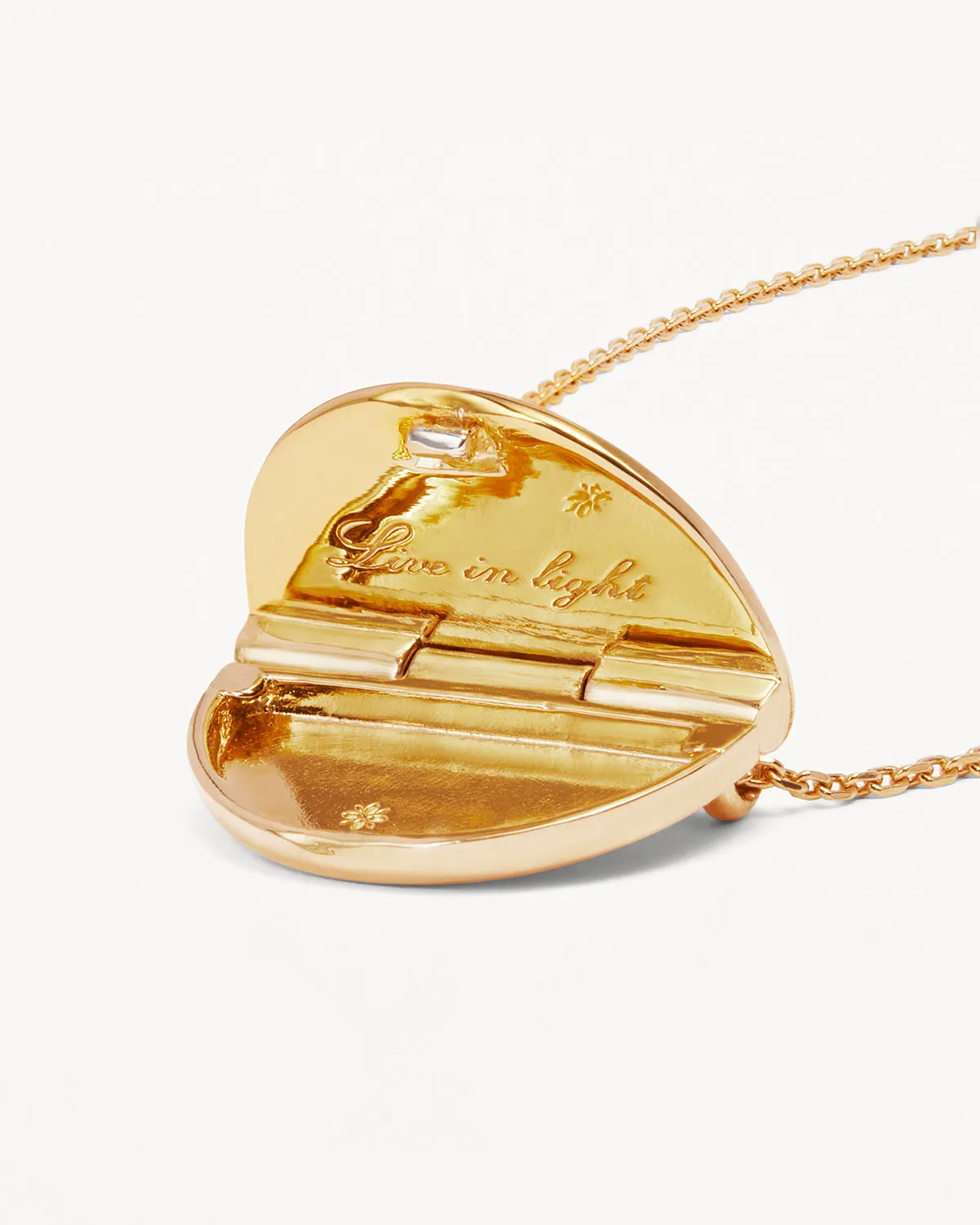 18k Gold Vermeil Lotus Locket Necklace Bycharlotte