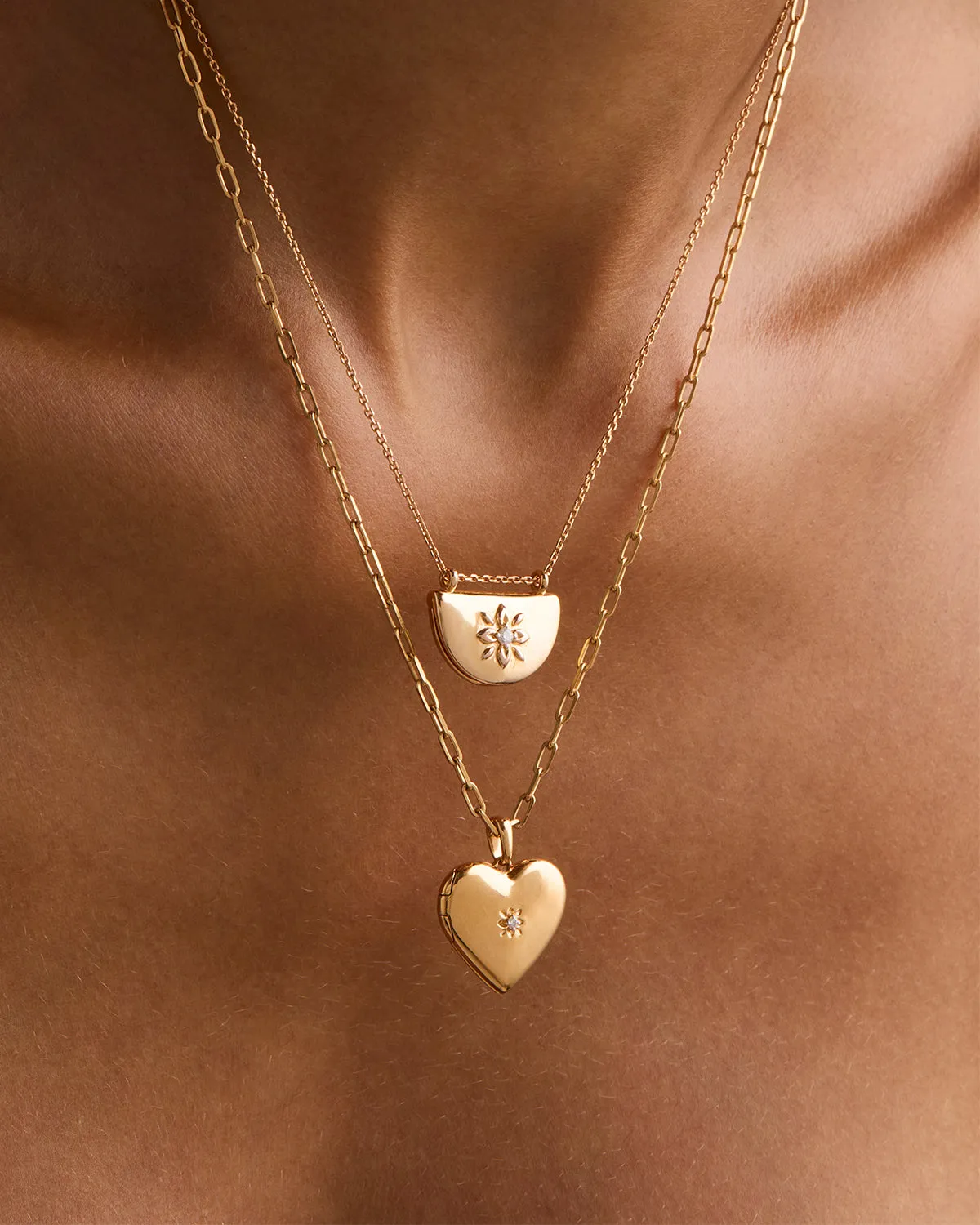 18k Gold Vermeil Lotus Locket Necklace Bycharlotte