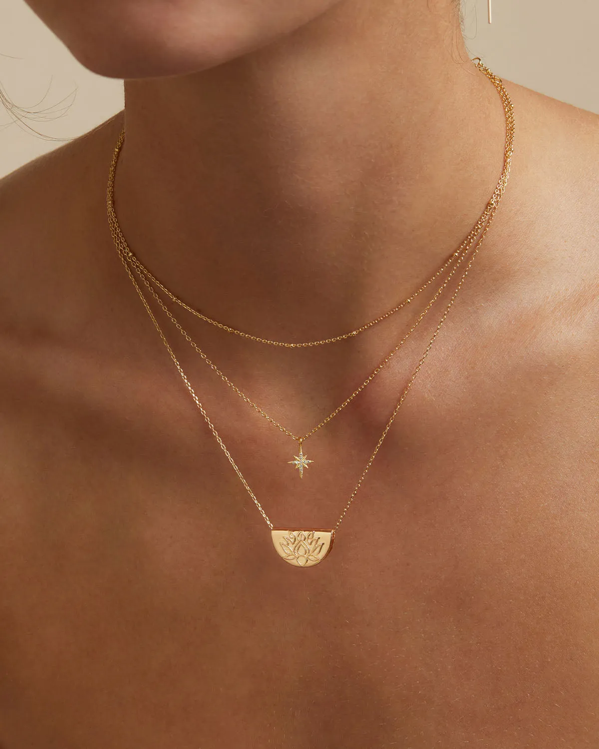 18k Gold Vermeil Lotus Short Necklace Bycharlotte