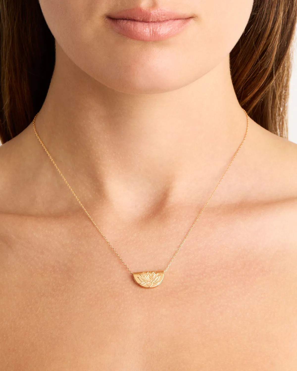18k Gold Vermeil Lotus Short Necklace Bycharlotte