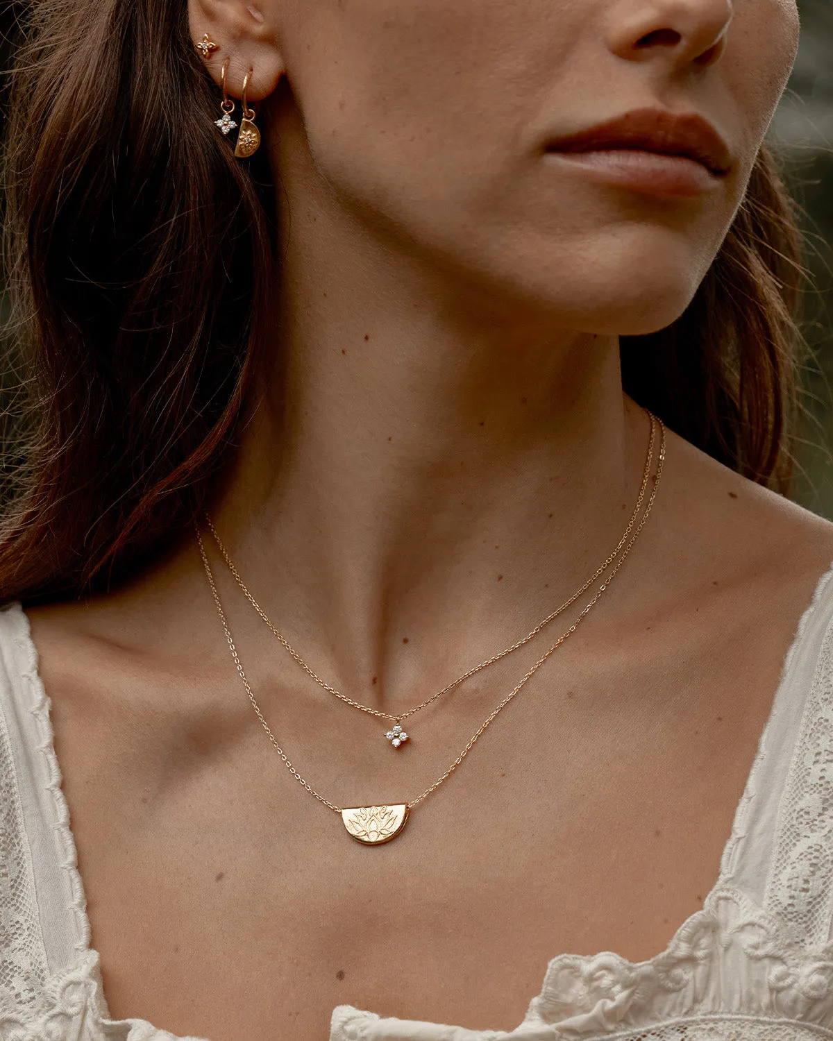 18k Gold Vermeil Lotus Short Necklace Bycharlotte