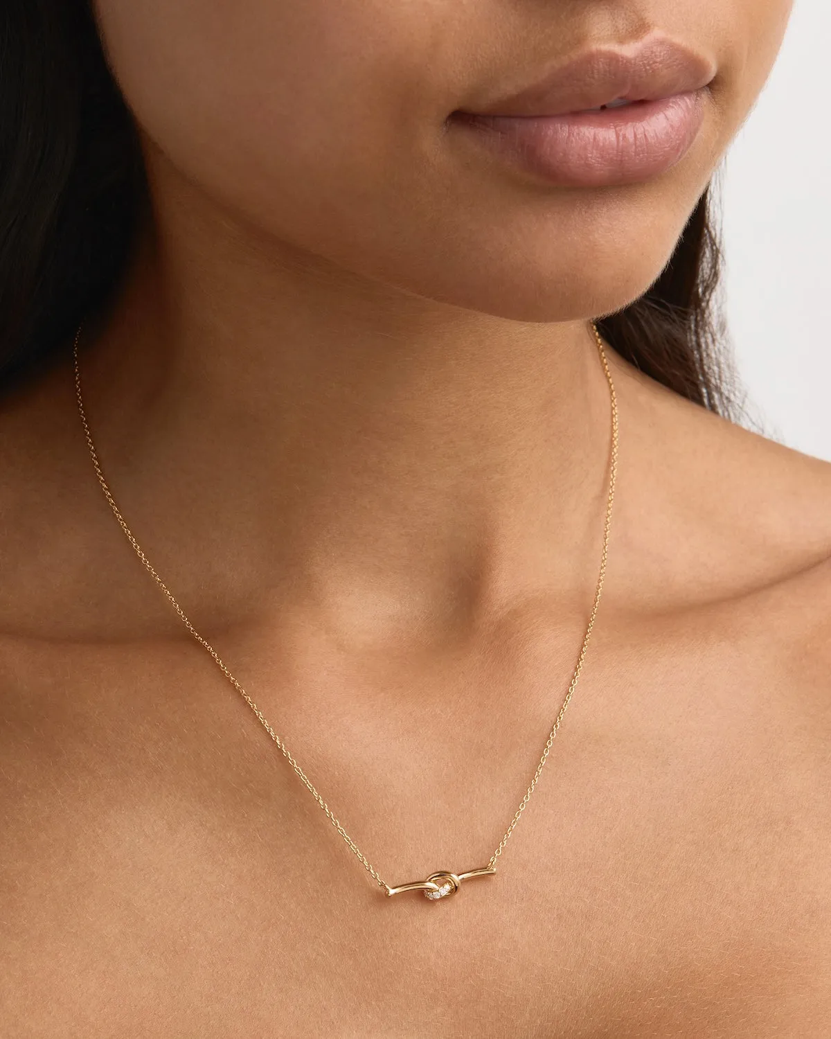 18k Gold Vermeil Love Knot Lab-Grown Diamond Necklace Bycharlotte