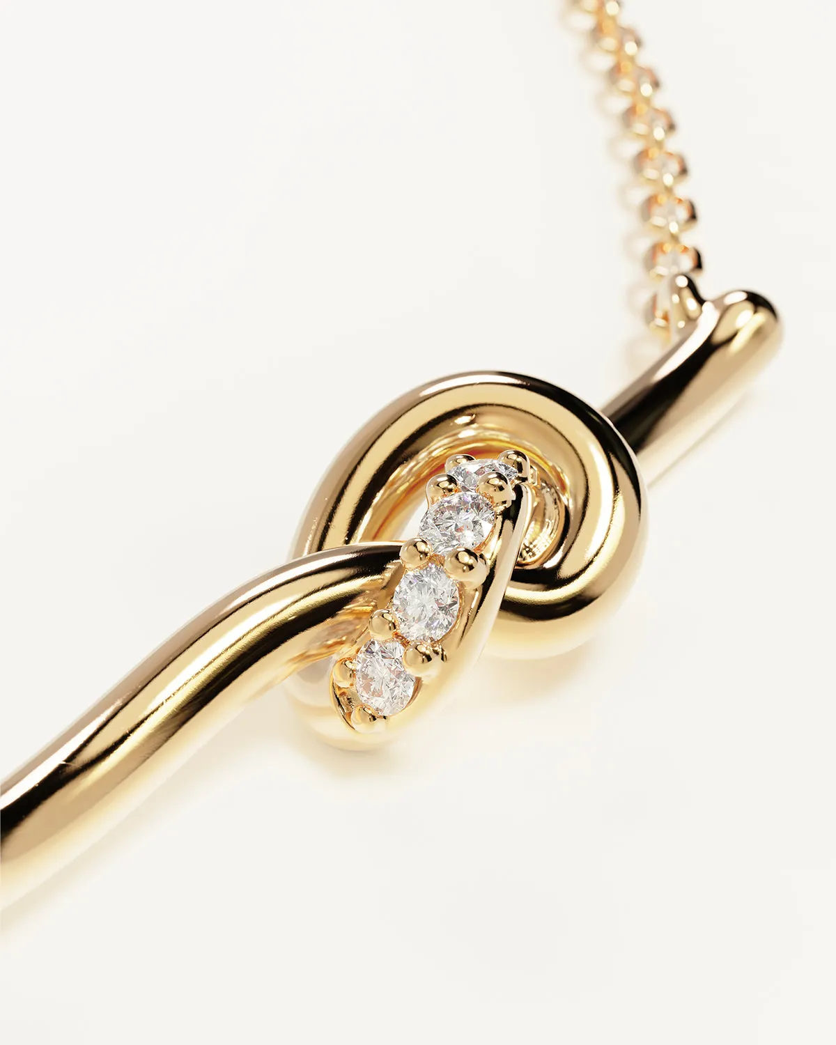 18k Gold Vermeil Love Knot Lab-Grown Diamond Necklace Bycharlotte