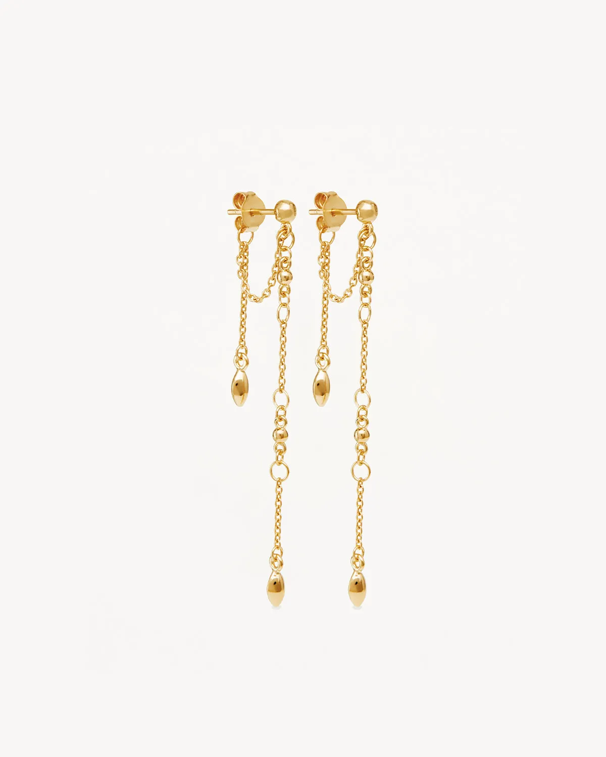18k Gold Vermeil Luck and Love Chain Earrings Bycharlotte
