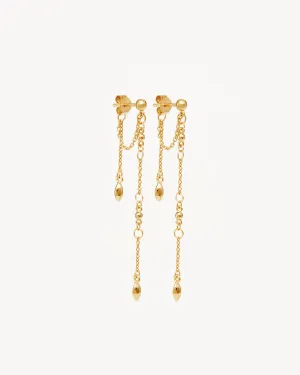 18k Gold Vermeil Luck and Love Chain Earrings Bycharlotte