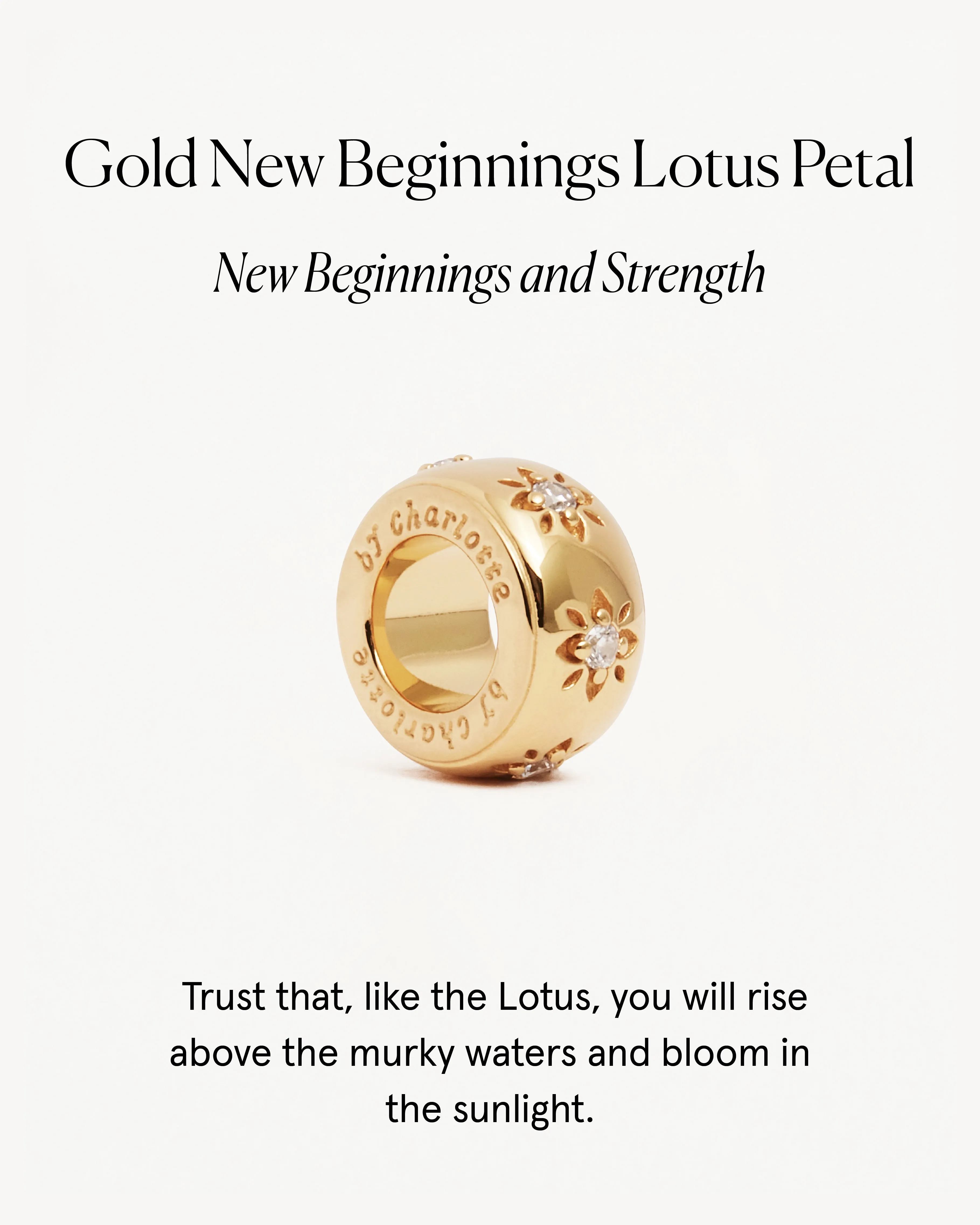18k Gold Vermeil New Beginnings Lotus Petal Charm Bycharlotte
