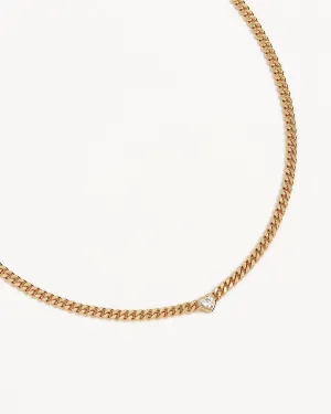 18k Gold Vermeil Radiant Heart Curb Choker Bycharlotte