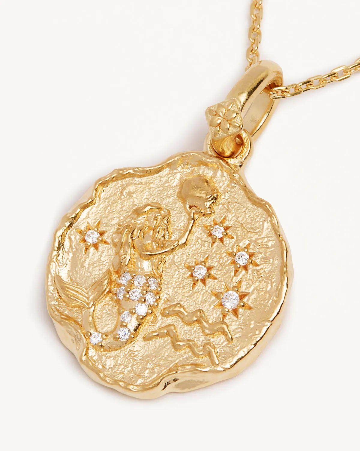18k Gold Vermeil She is Zodiac Necklace - Aquarius Bycharlotte