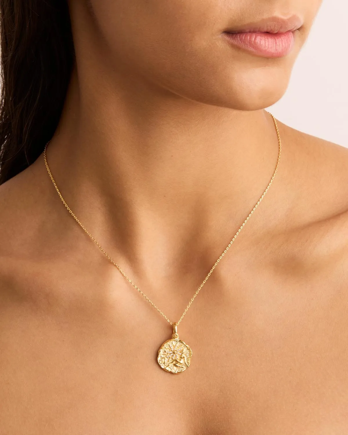 18k Gold Vermeil She is Zodiac Necklace - Leo Bycharlotte