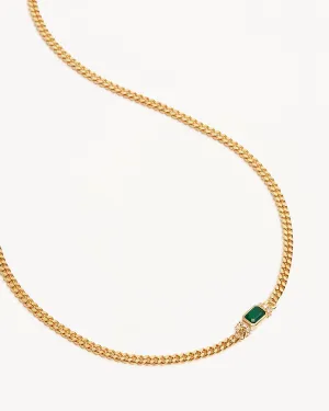 18k Gold Vermeil Strength Within Green Onyx Curb Choker Bycharlotte