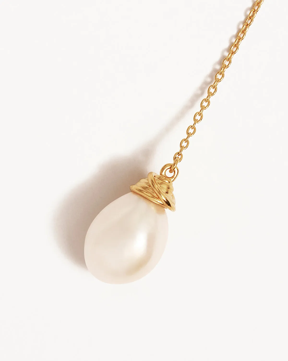 18k Gold Vermeil Whispers of Tranquillity Pearl Lariat Necklace Bycharlotte