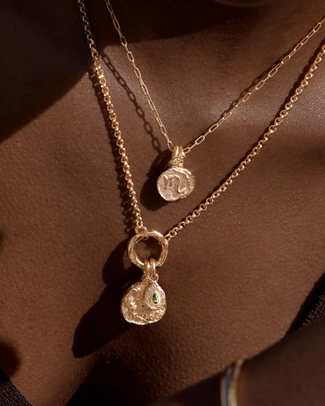 18k Gold Vermeil With Love Birthstone Annex Link Pendant - May Bycharlotte