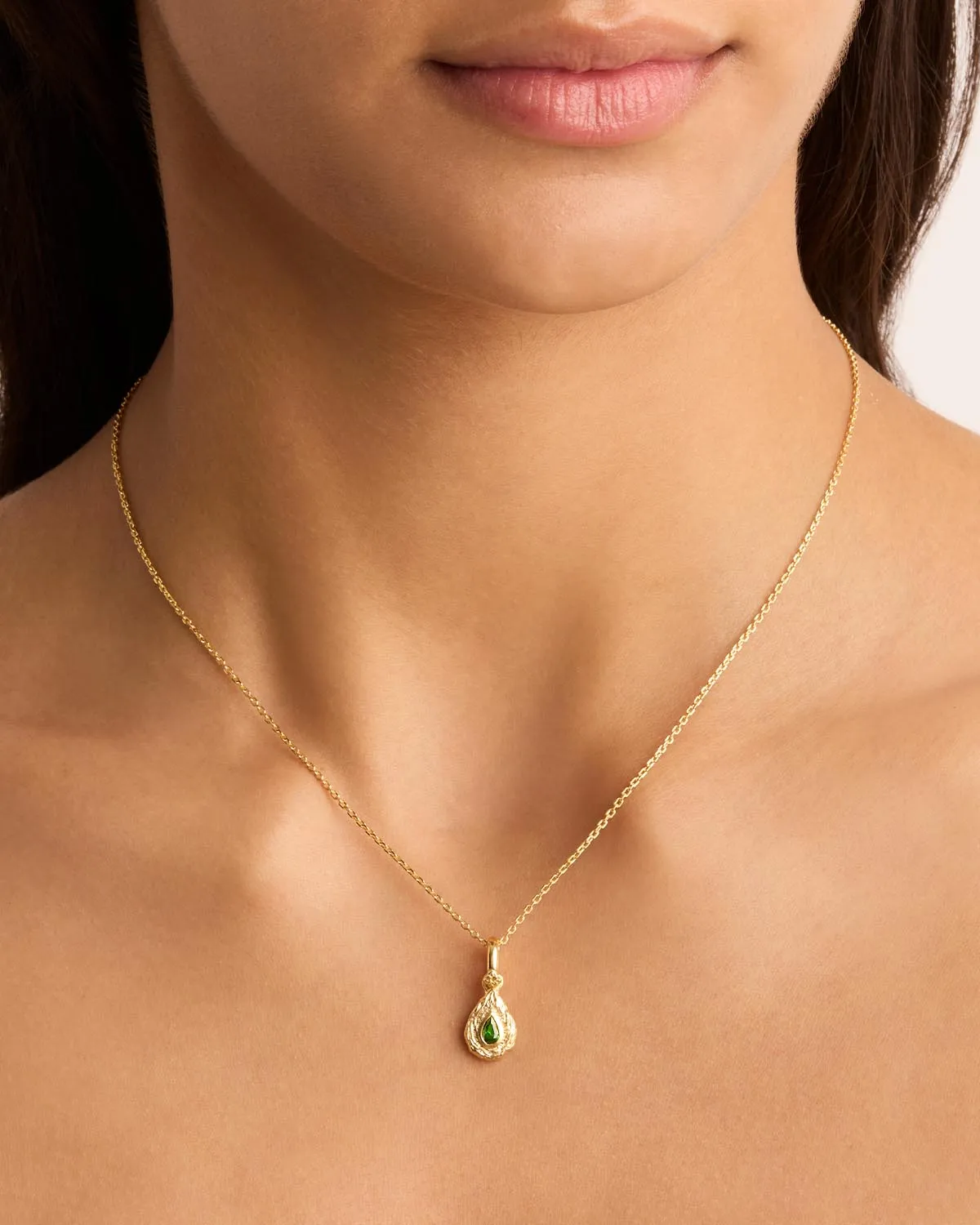 18k Gold Vermeil With Love Birthstone Annex Link Pendant - May Bycharlotte