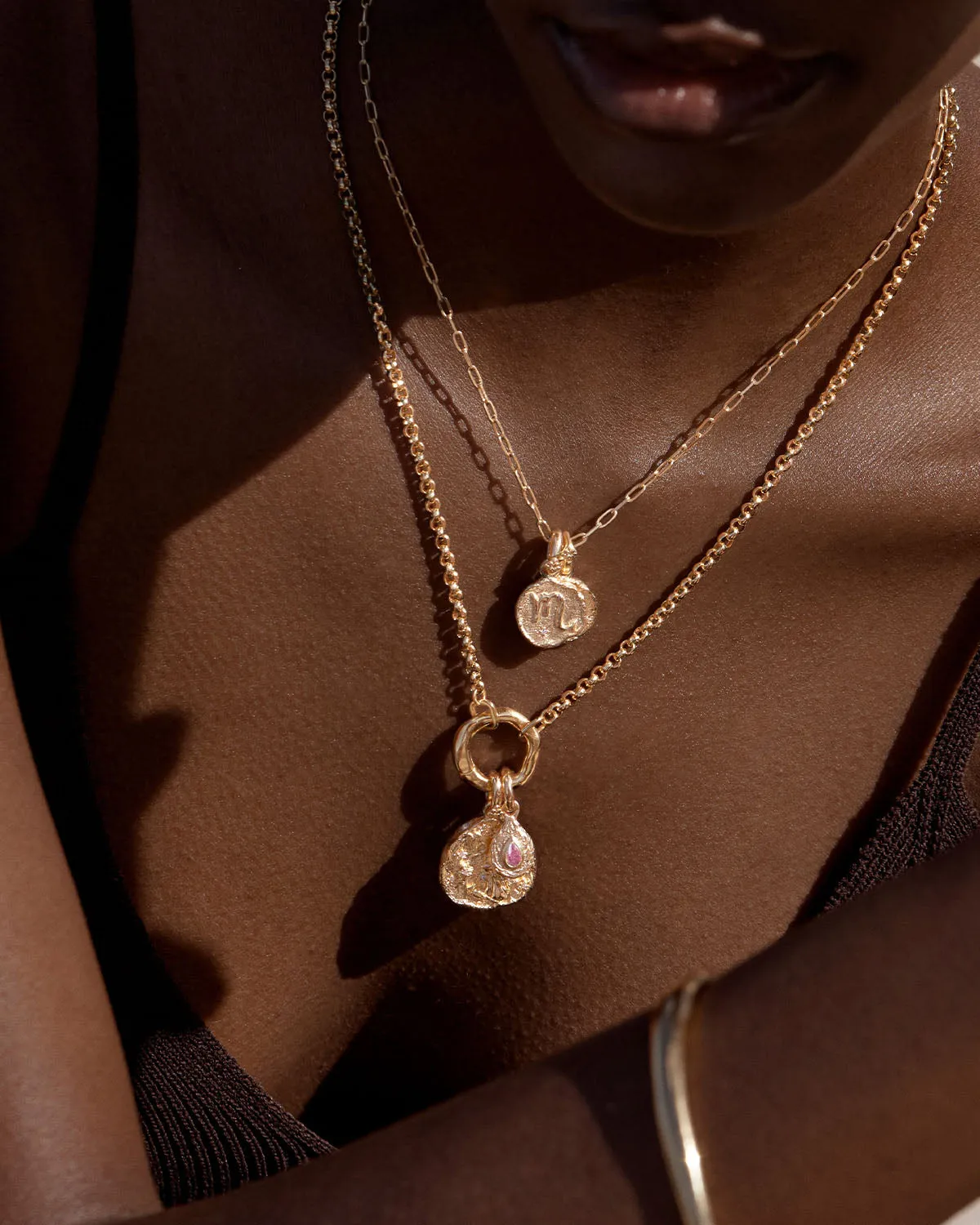 18k Gold Vermeil With Love Birthstone Annex Link Pendant - October Bycharlotte