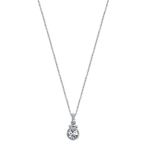 1928 Bridal Classic Round Crystal Pendant Necklace 16"   3" Extender 1928 Jewelry