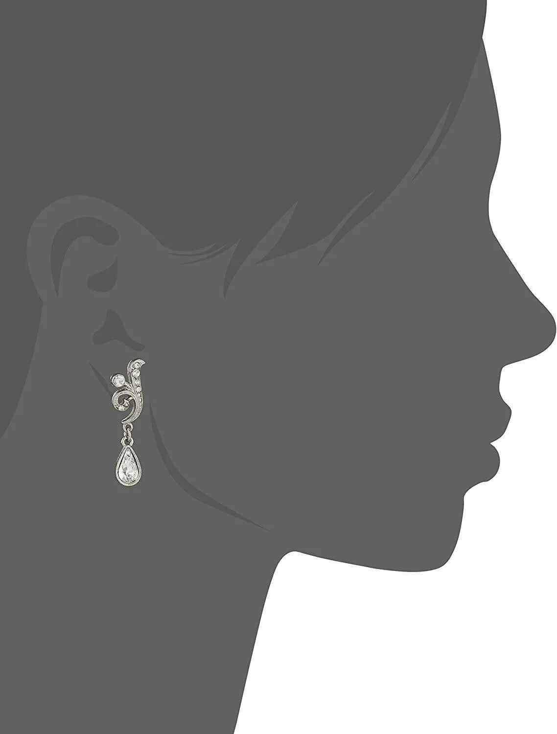 1928 Bridal Crystal Bridal Teardrop Earrings 1928 Jewelry