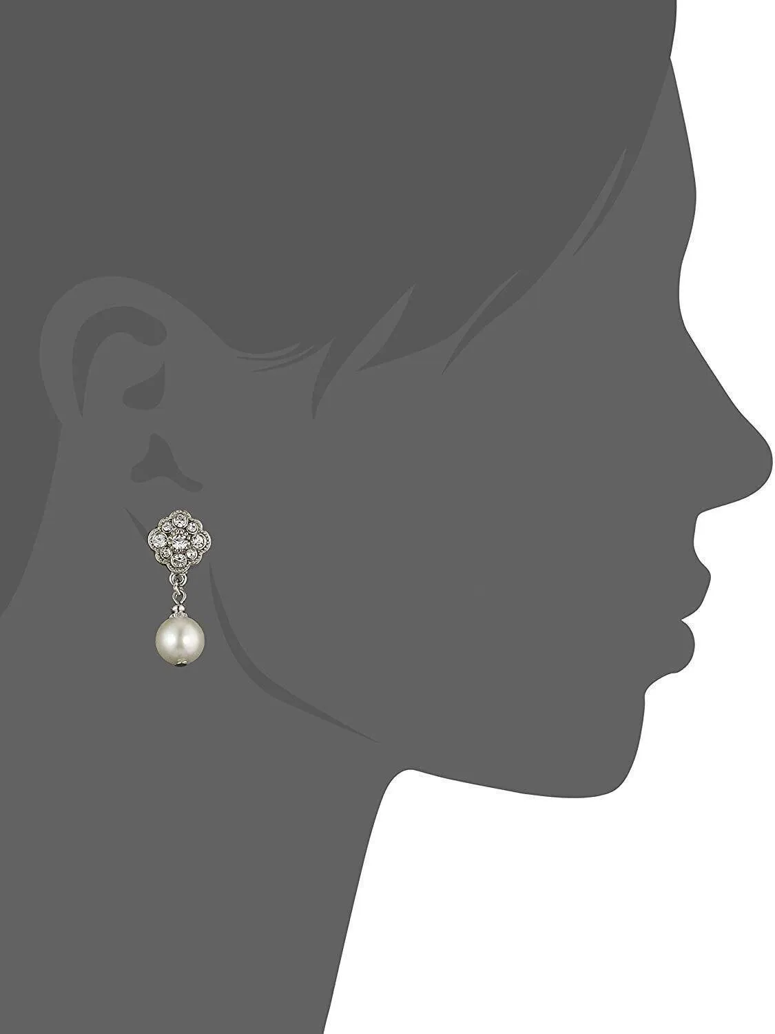 1928 Bridal Faux Pearl And Crystal Drop Earrings 1928 Jewelry