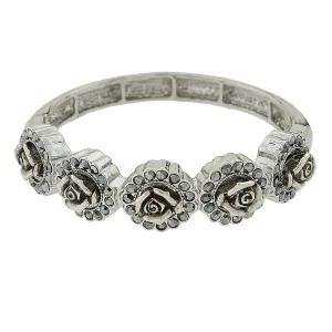 1928 Bridal Five Flowers Crystal Stretch Bracelet 1928 Jewelry