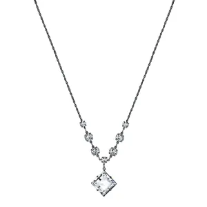 1928 Bridal Genuine Austrian Crystal Diamond Shape Pendant Necklace 16"   3" Extender 1928 Jewelry