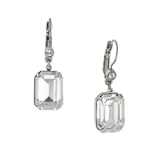 1928 Bridal Genuine Austrian Crystal Square Drop Earrings 1928 Jewelry