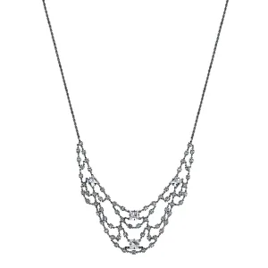 1928 Bridal Genuine Austrian Crystal Strand Bib Necklace 16"   3" Extender 1928 Jewelry
