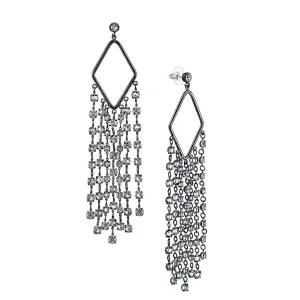 1928 Bridal Genuine Austrian Crystal Tassel Statement Drop Earrings 1928 Jewelry
