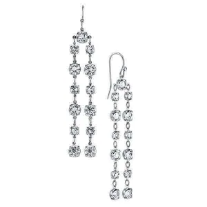 1928 Bridal Genuine Clear Austrian Crystal Linear Drop Earrings 1928 Jewelry