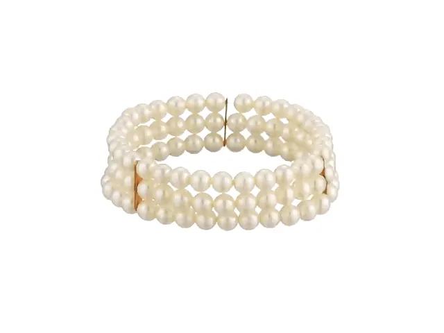1928 Bridal Oceano 6mm Ivory Faux Pearl 3-Row Stretch Bracelet 1928 Jewelry