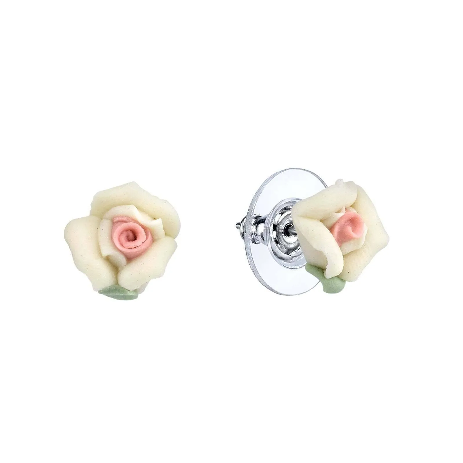 1928 Bridal Petite Porcelain Rose Stud Earrings 1928 Jewelry