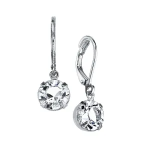 1928 Bridal Round Genuine Austrian Crystal Drop Earrings 1928 Jewelry
