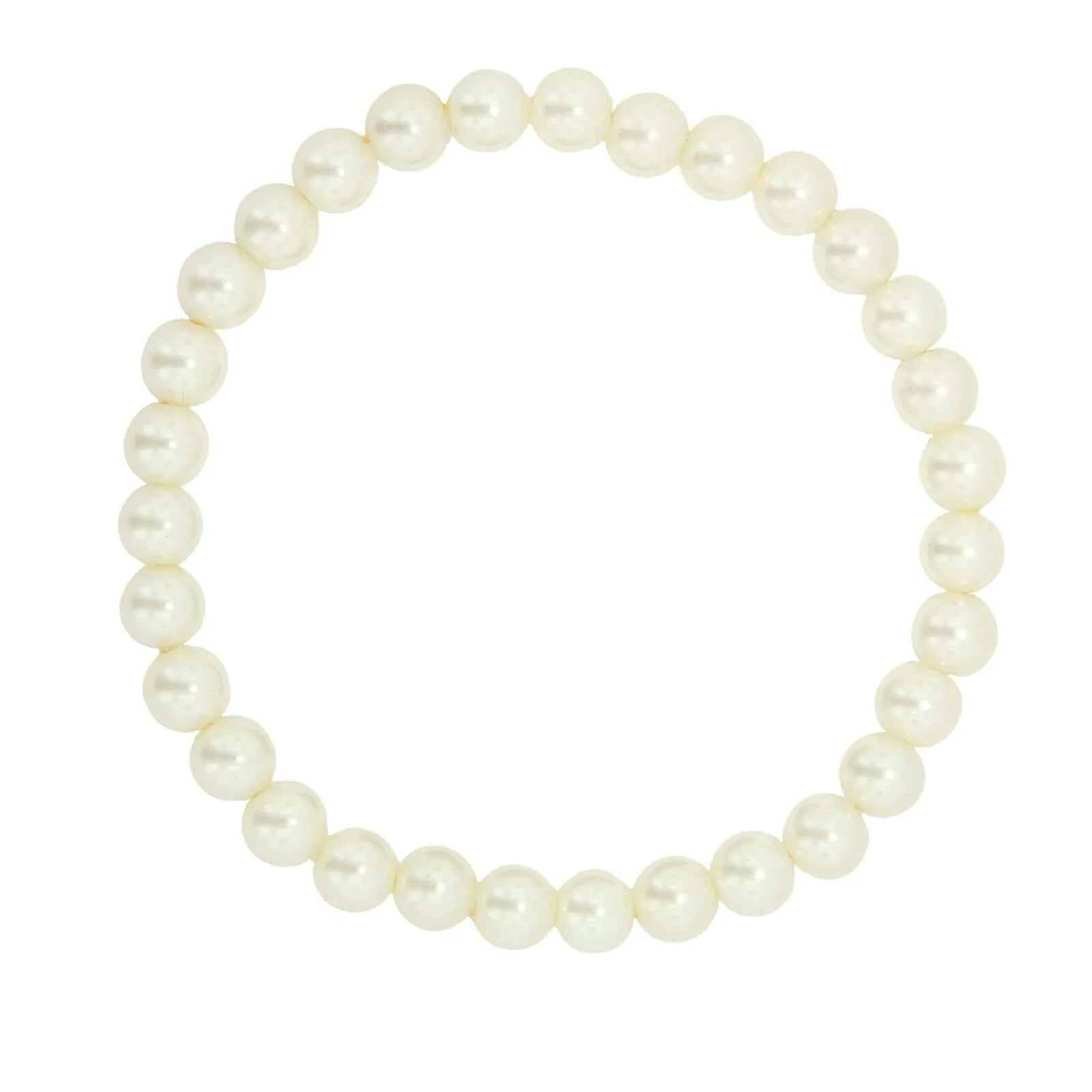 1928 Bridal White 8mm Faux Pearl Stretch Bracelet 1928 Jewelry
