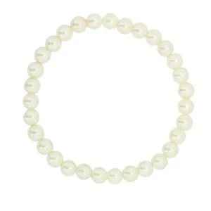 1928 Bridal White 8mm Faux Pearl Stretch Bracelet 1928 Jewelry