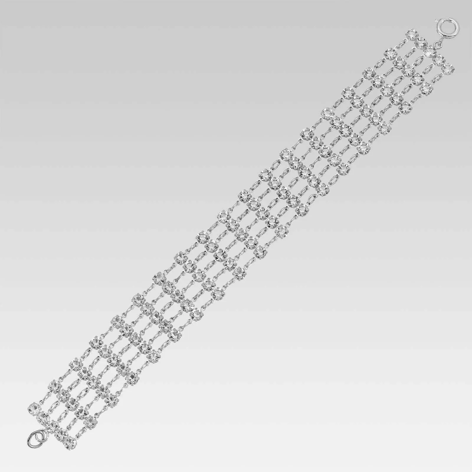 1928 Jewelry 5 Row Round Austrian Crystal Bracelet 7 Inch 1928 Jewelry