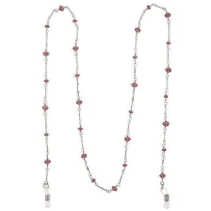1928 Jewelry Amethyst Crystal Eyeglass Holder Chain Necklace 32" 1928 Jewelry