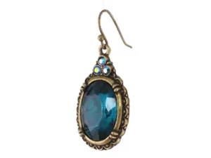1928 Jewelry Antique Inspired Oval Crystal Drop Wire Earrings 1928 Jewelry